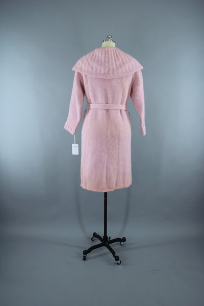 Vintage 1950s Pastel Pink Mohair Cardigan Sweater Coat with Tags - ThisBlueBird