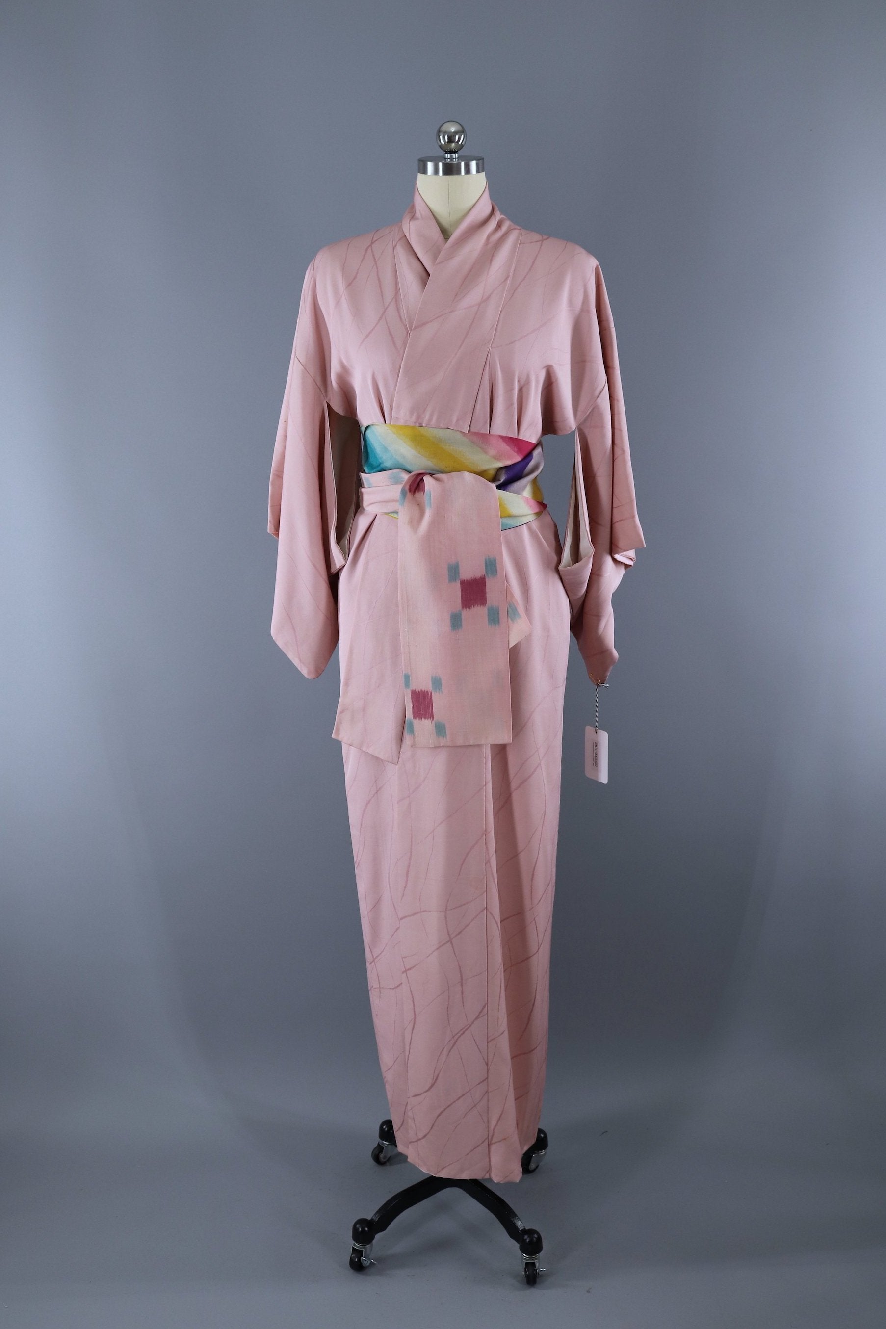 Vintage 1950s Silk Kimono Robe Light Pink – ThisBlueBird