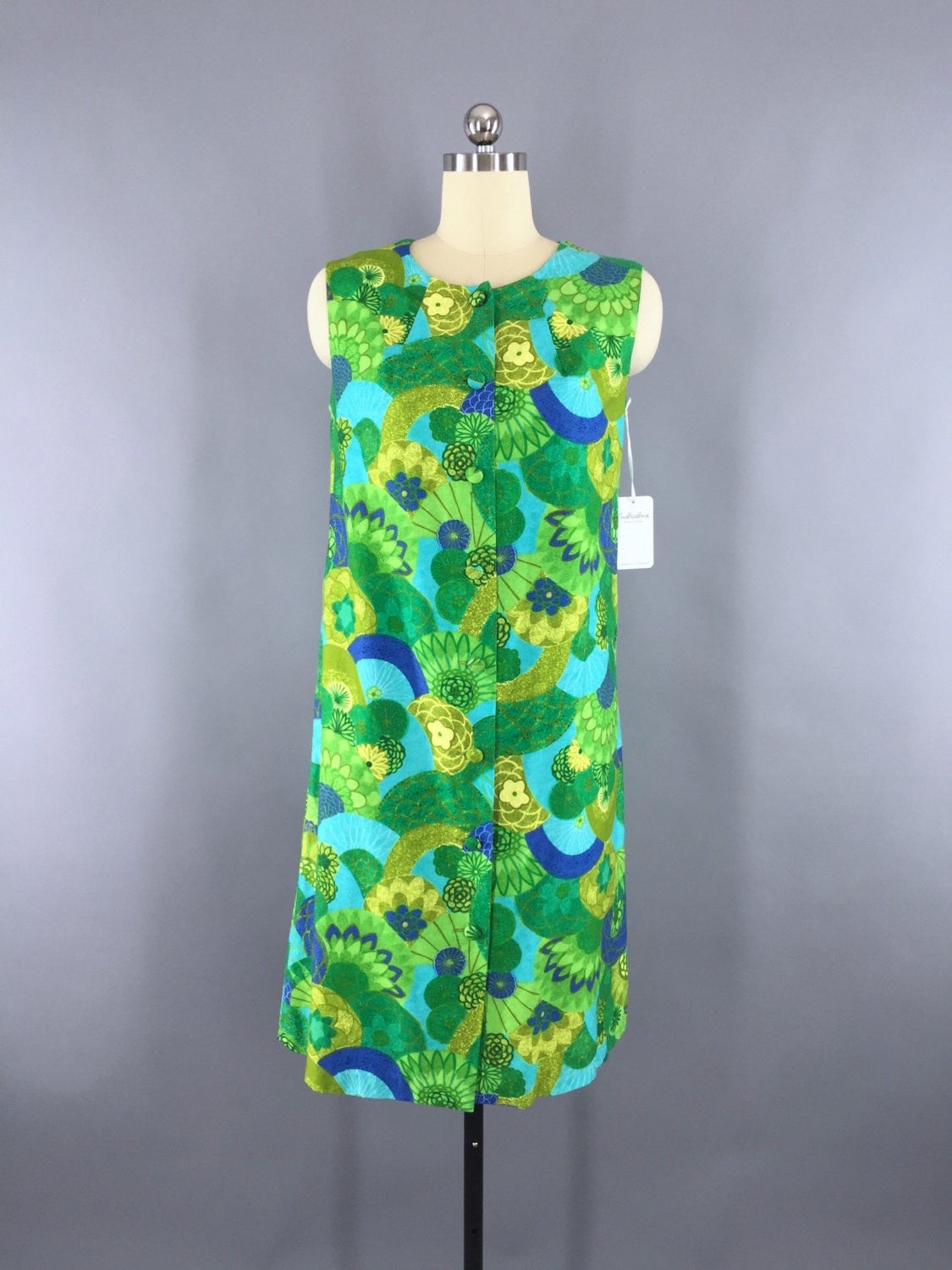 Vintage 1960s Dress / Green Floral Hawaiian Dress / Casual Aire by Par –  ThisBlueBird