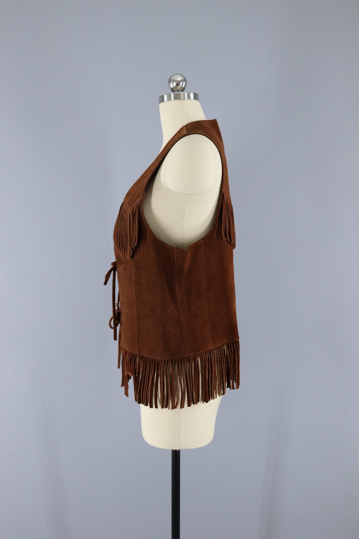 Vintage 1960s Fringed Suede Vest - ThisBlueBird