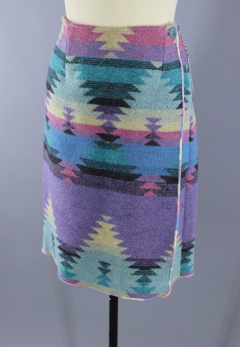 Vintage 1980s-90s Southwestern Purple Blanket Skirt - ThisBlueBird