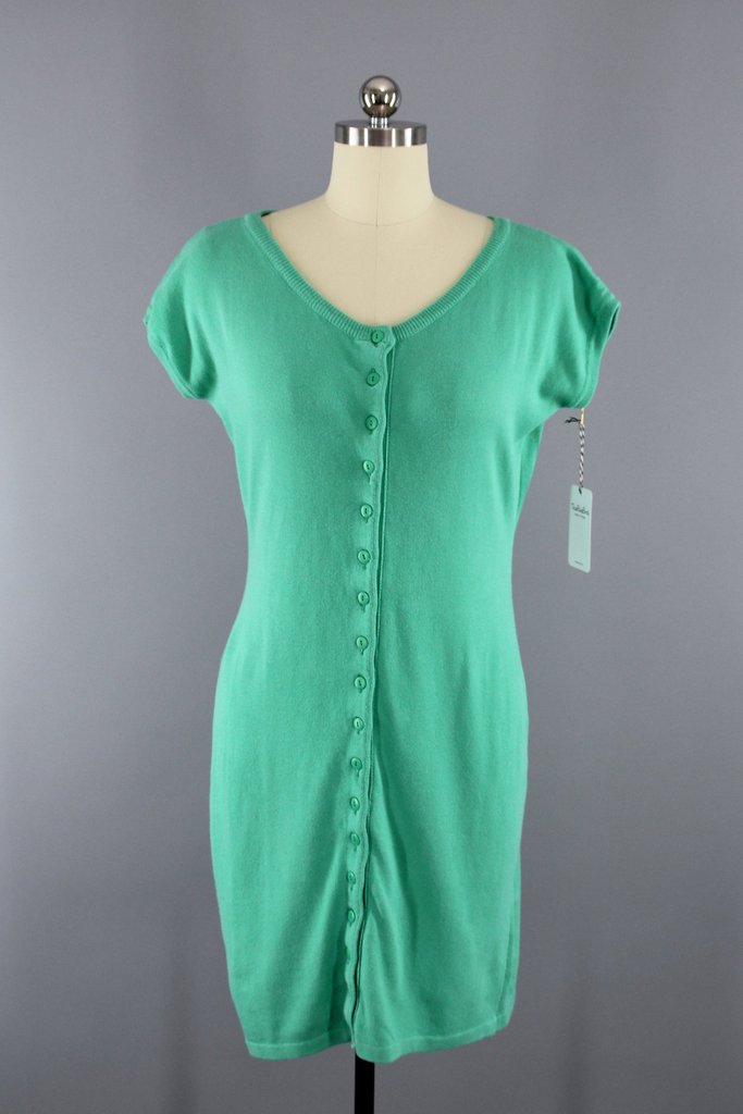 Vintage 1980s Benetton Green Knit Sweater Dress – ThisBlueBird