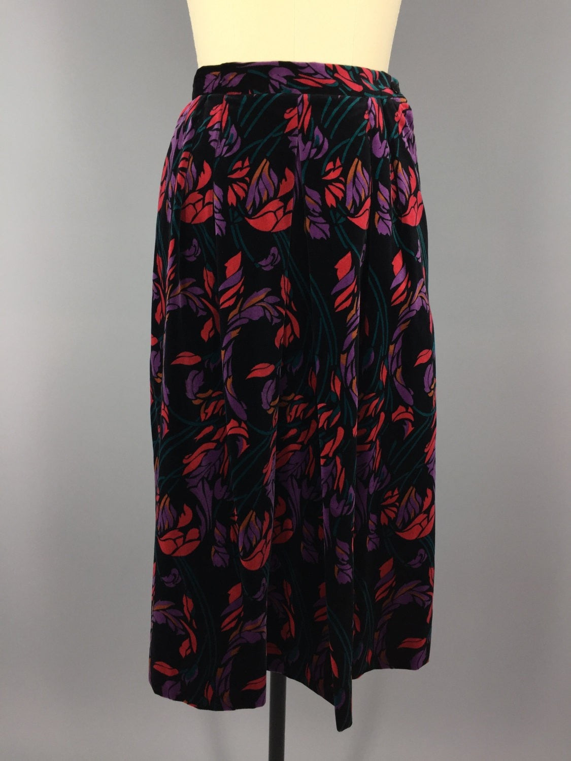 Vintage 1980s Floral Print Skirt / Weathervane - ThisBlueBird