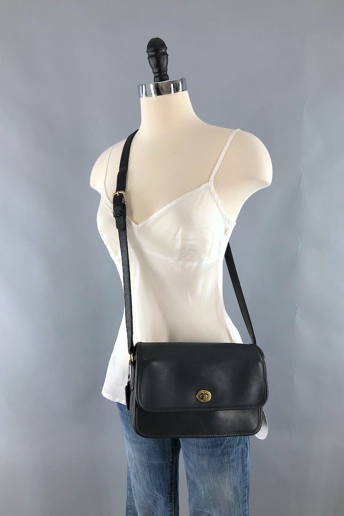 Vintage Coach Black Leather Crossbody Bag – ThisBlueBird