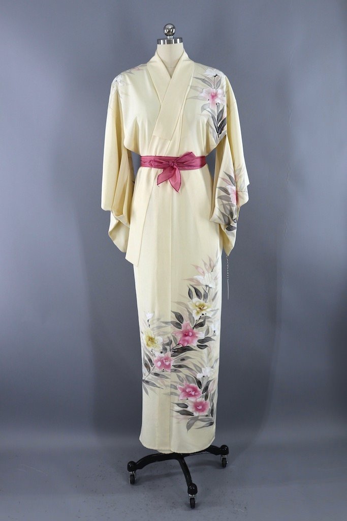 Vintage Pink Roses  Kimono Gown main image 0