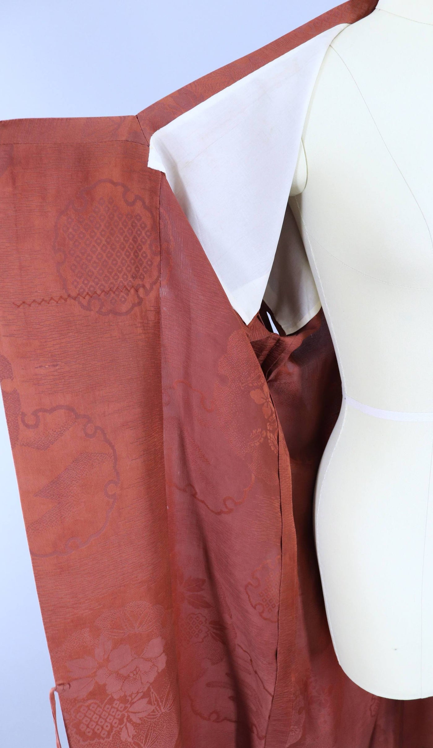 Vintage Silk 1940s Kimono Jacket Coat / Milk Chocolate Brown - ThisBlueBird