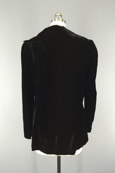 Vintage Silk Velvet Jacket / Edwardian Style - ThisBlueBird