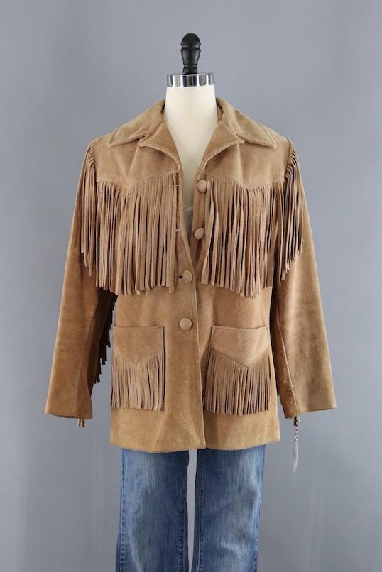 ビンテージ　ウエスタンジャケット　Trego's Westwear Vintage Tan Suede Fringed Jacket / Trego's Westwear – ThisBlueBird