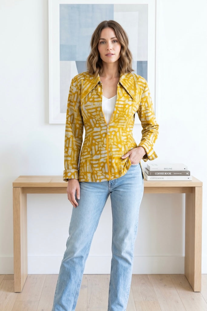 Mustard Yellow Batik Jacket