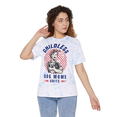 Childless Dog Moms Unite! Blue Tie Dye T-Shirt