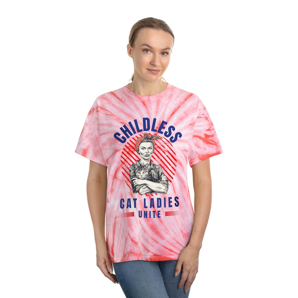 Childless Cat Ladies Unite! Tie Dye TShirt