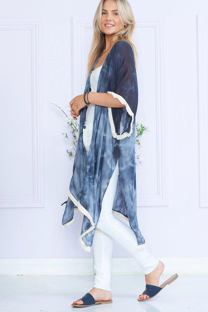 Blue Skies Tie Dye Duster Kimono-ThisBlueBird