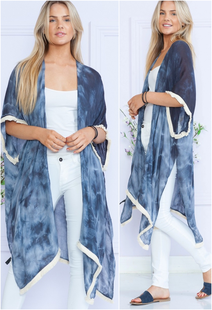 Blue Skies Tie Dye Duster Kimono-ThisBlueBird