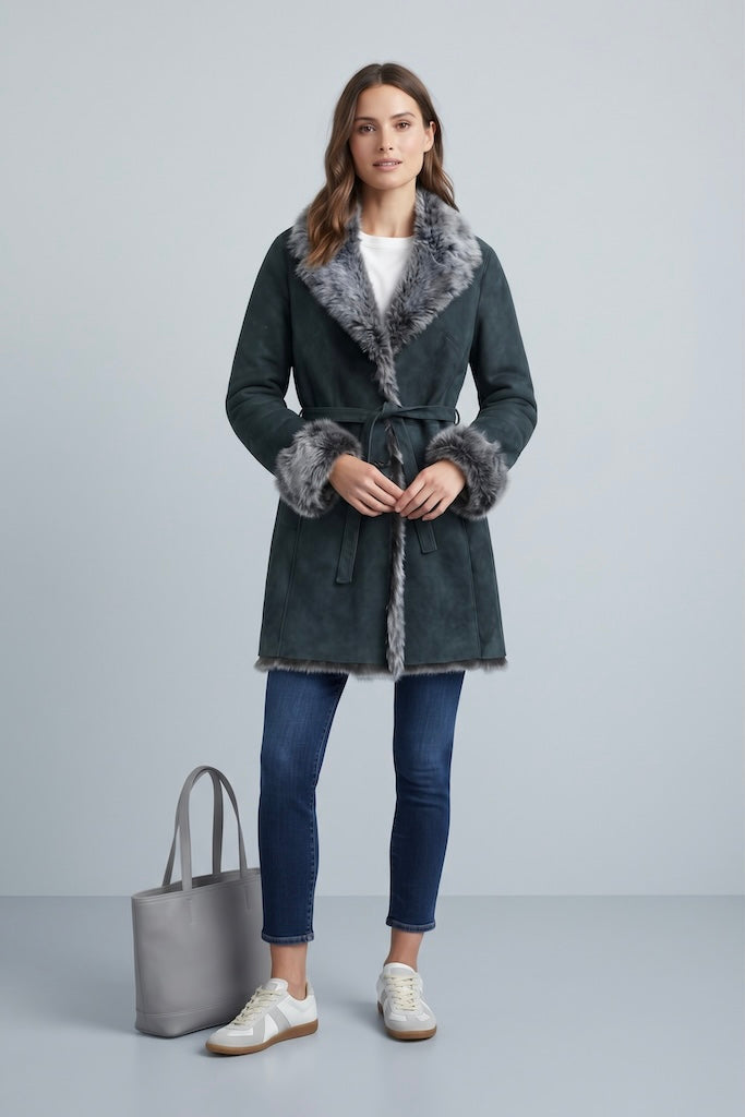 Giorgio Paris Suede Coat-Vintage Outerwear-ThisBlueBird