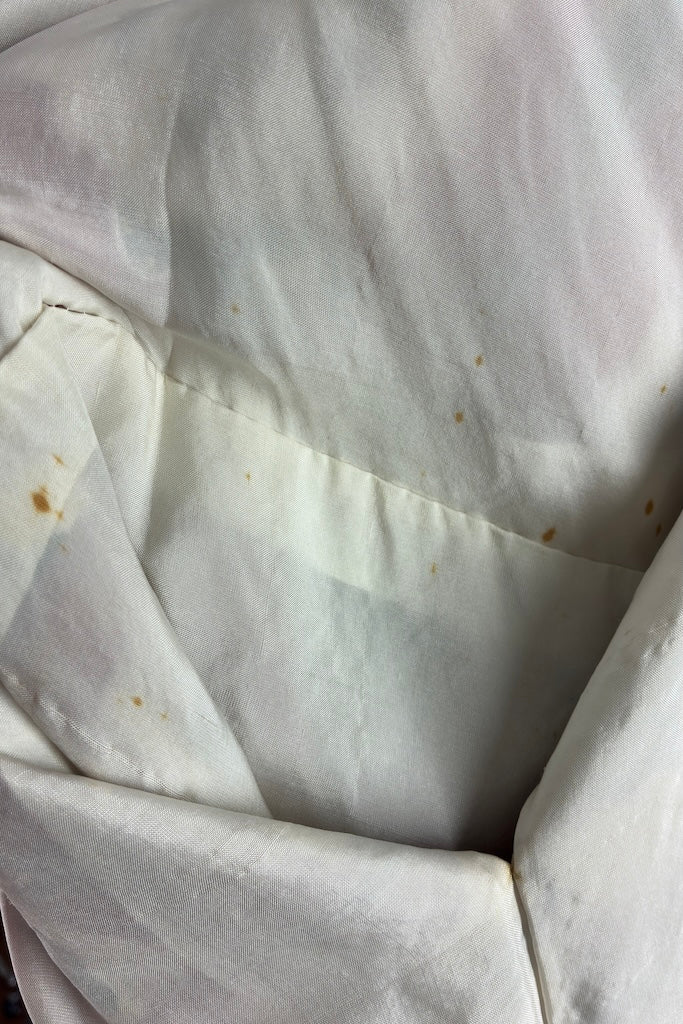 Vintage Orange &amp; Green Floral Silk Kimono Robe