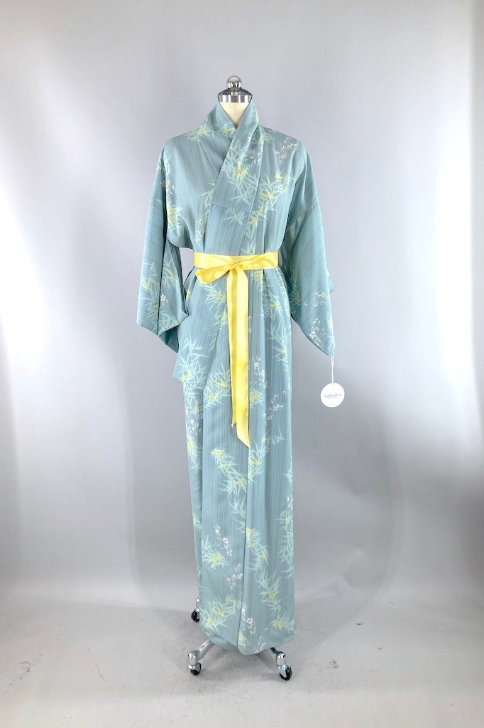 Vintage Sea Green Kimono Robe-ThisBlueBird