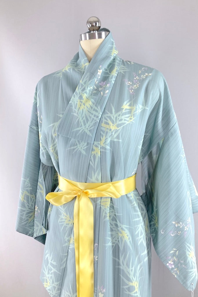 Vintage Sea Green Kimono Robe-ThisBlueBird