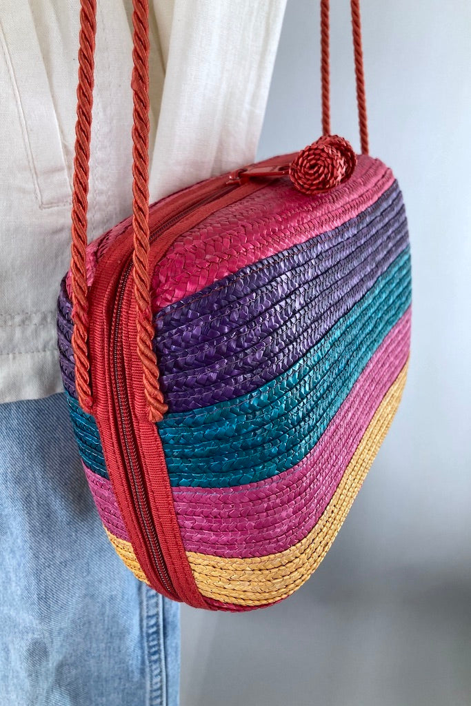 Vintage Liz Claiborne Straw Purse-ThisBlueBird