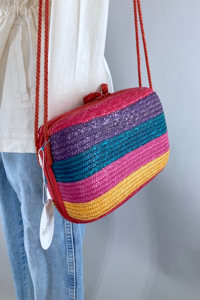 Vintage Liz Claiborne Straw Purse-ThisBlueBird