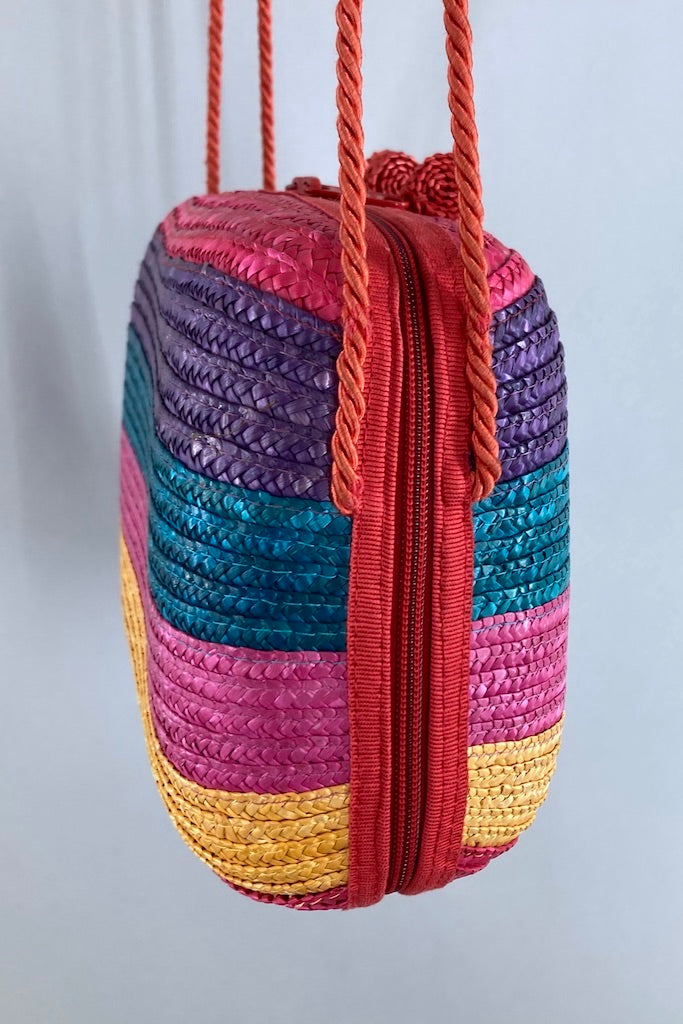 Vintage Liz Claiborne Straw Purse-ThisBlueBird