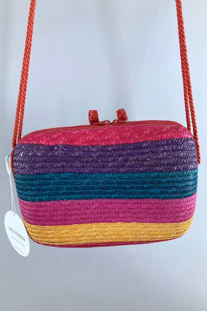 Vintage Liz Claiborne Straw Purse-ThisBlueBird
