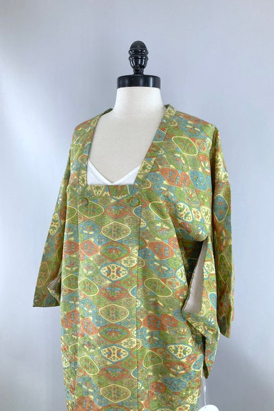 Vintage Green Kimono Jacket-ThisBlueBird