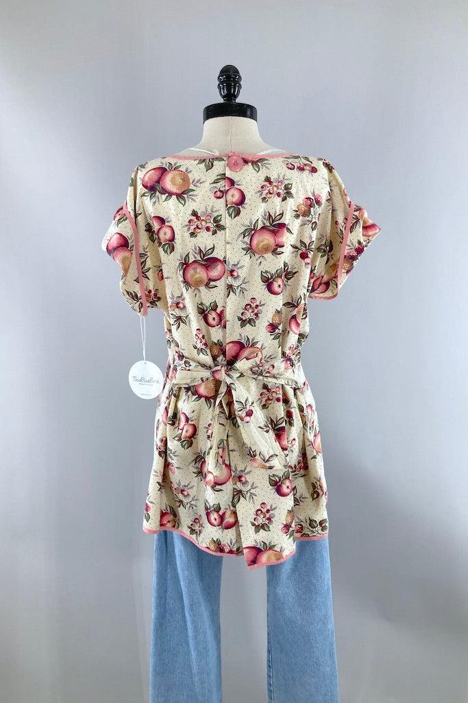 Vintage 1950s Summer Peaches Smock Apron-ThisBlueBird