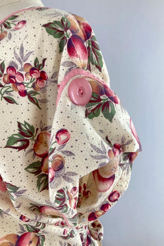 Vintage 1950s Summer Peaches Smock Apron-ThisBlueBird