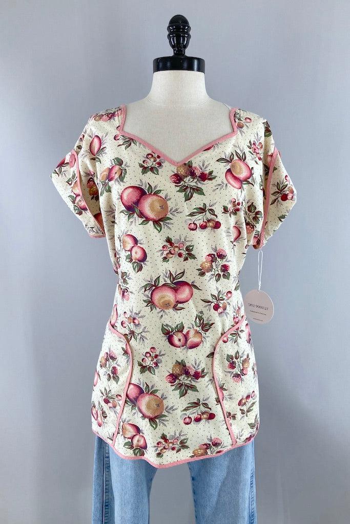 Vintage 1950s Summer Peaches Smock Apron-ThisBlueBird