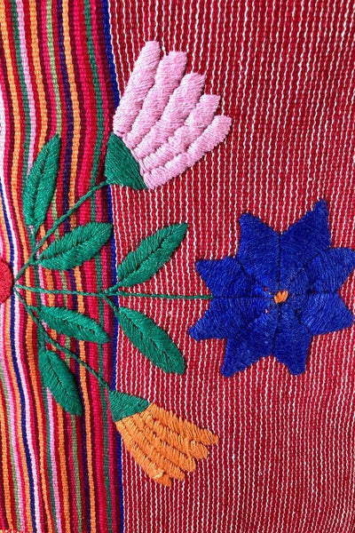 Vintage Red Floral Embroidered Serape-ThisBlueBird