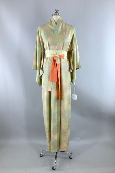 Vintage Green Ombre Silk Kimono-ThisBlueBird