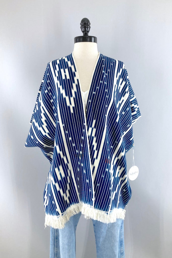 Indigo Baoule Cotton Cardigan-ThisBlueBird