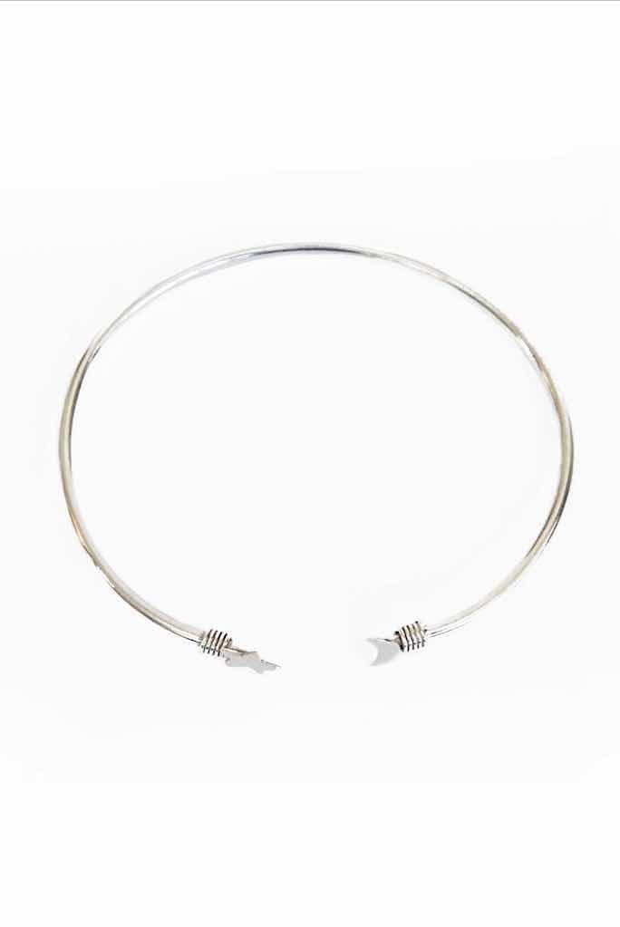 Moon &amp; Star Silver Bangle Bracelet-ThisBlueBird
