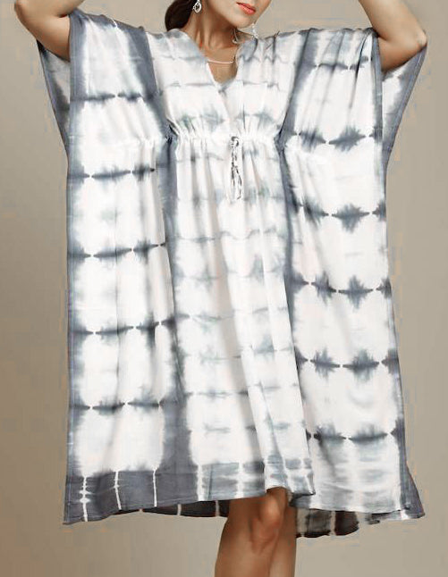 Shibori Tie Dyed Kaftan Dress-ThisBlueBird