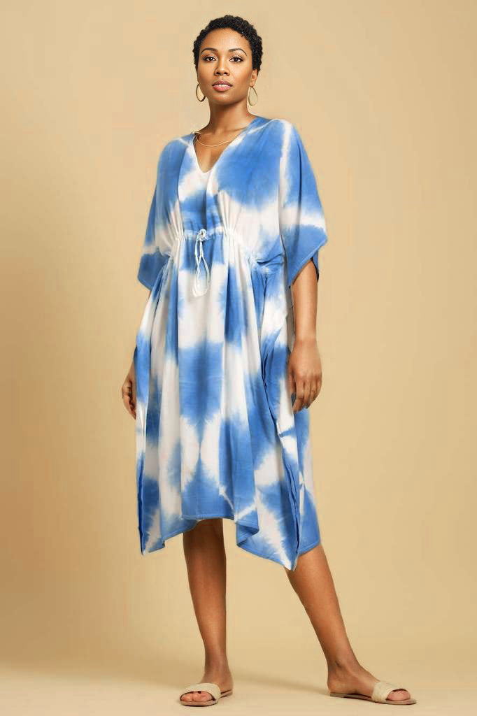 chinese dress ladies Ladies Strappy Pleated Tie-Dye Maxi Dress main image 0