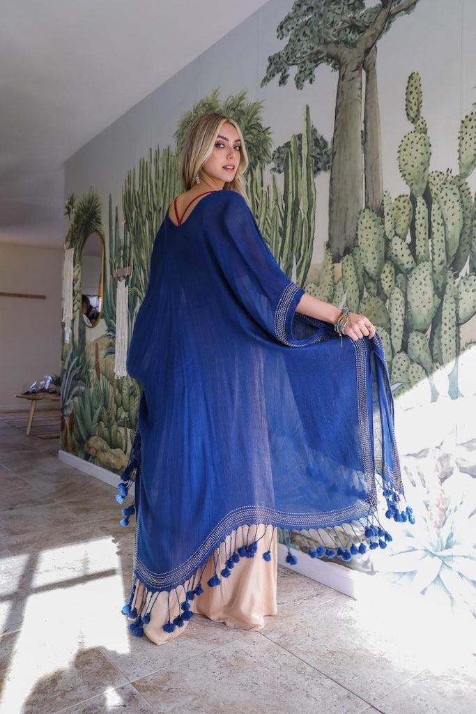 Tassel Fringe Maxi Kimono-ThisBlueBird