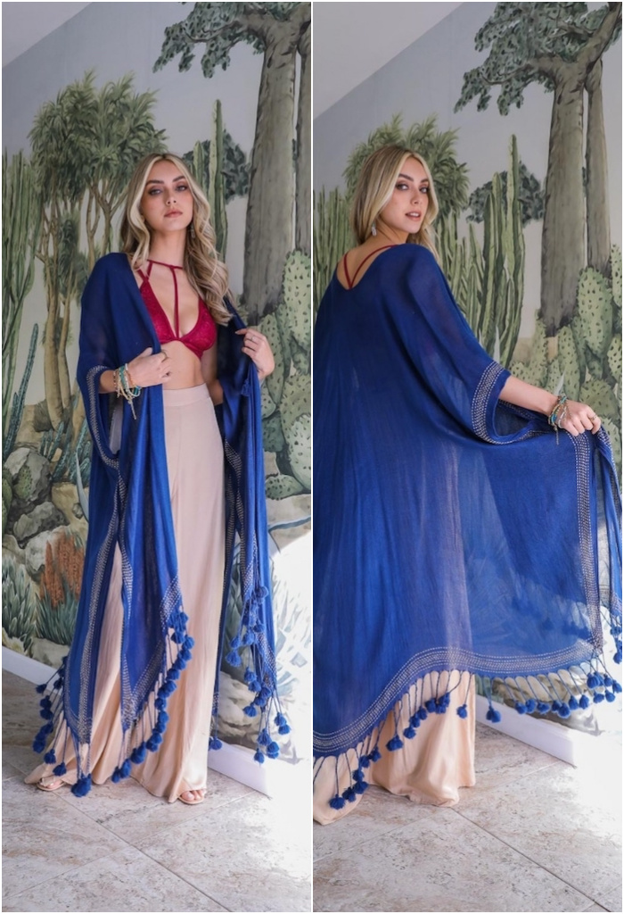 Tassel Fringe Maxi Kimono-ThisBlueBird