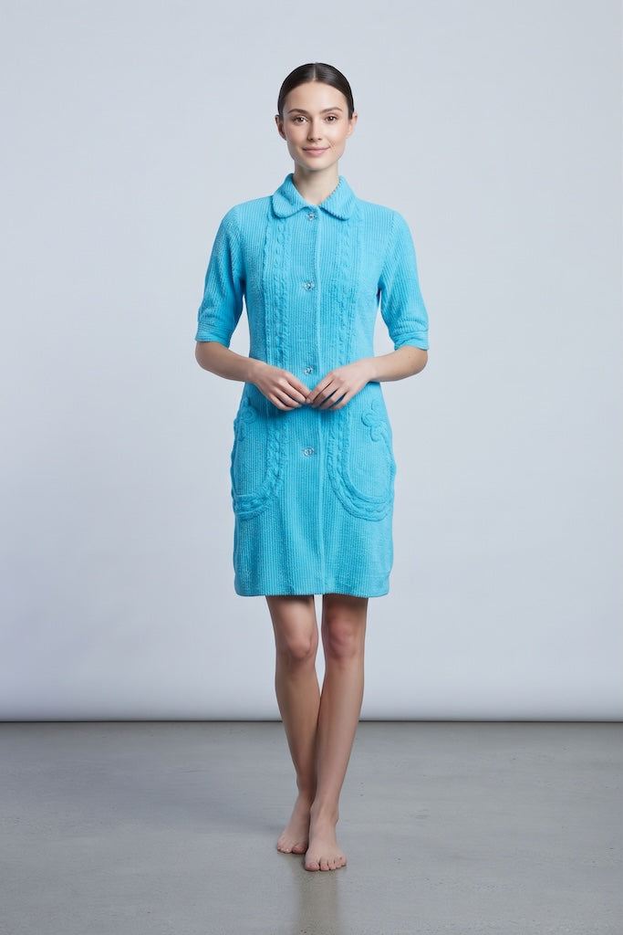 Vintage 1940s Blue Chenille Robe-ThisBlueBird