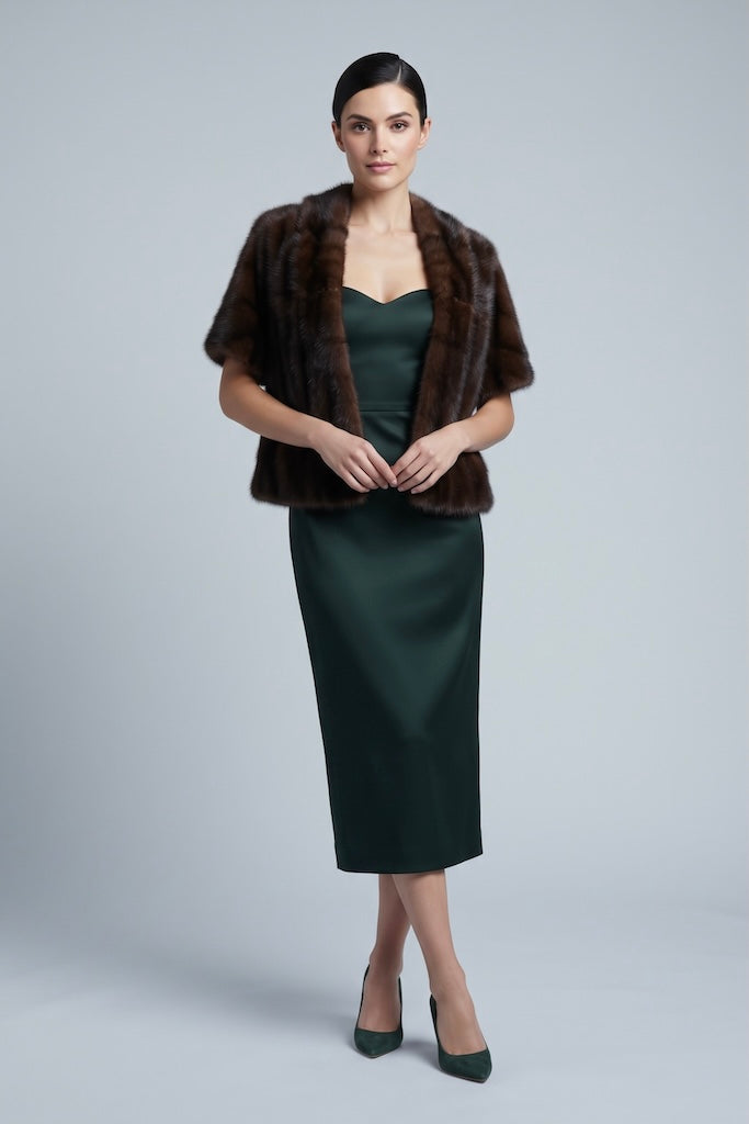 Vintage 1950s Dark Brown Fur Stole-Vintage Outerwear-ThisBlueBird