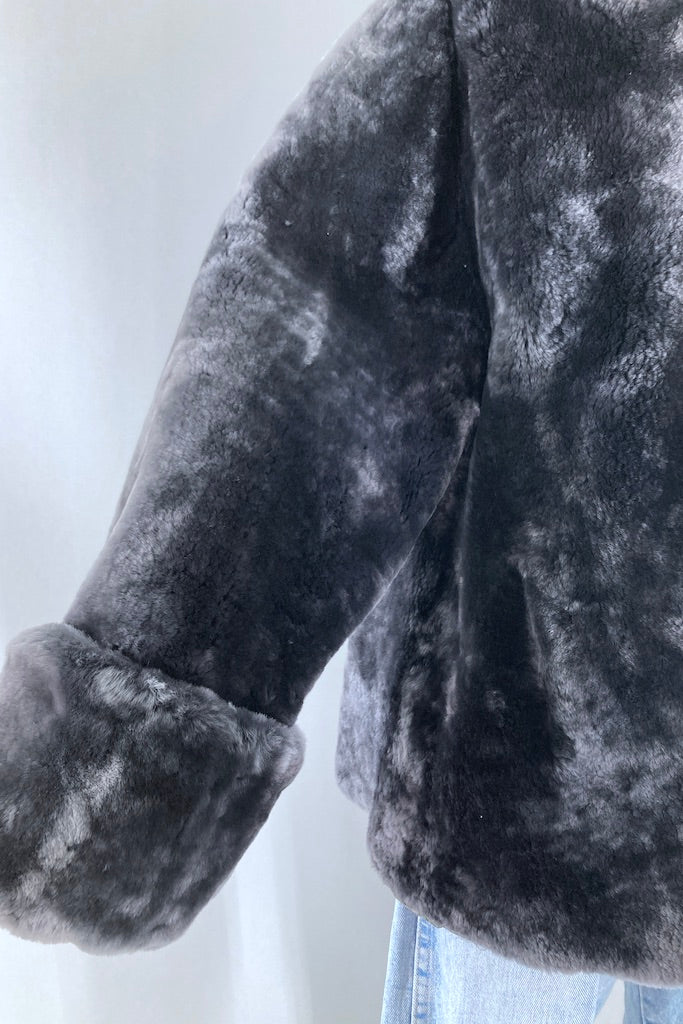 Vintage 1950s Grey Mouton Fur Coat-ThisBlueBird