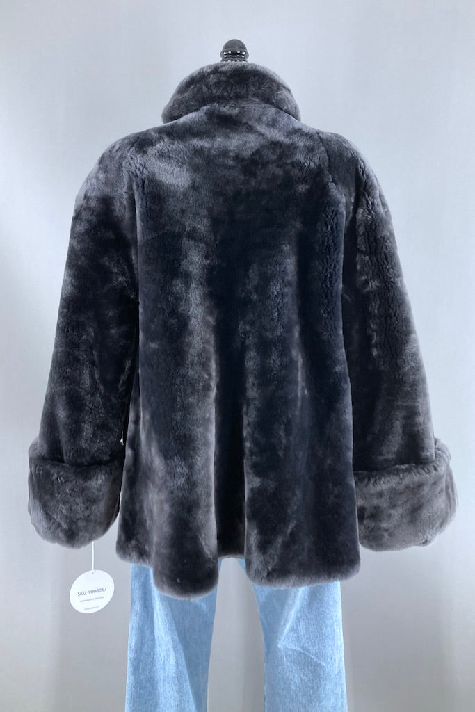 Vtg 50s? gray fake newest fur short coat