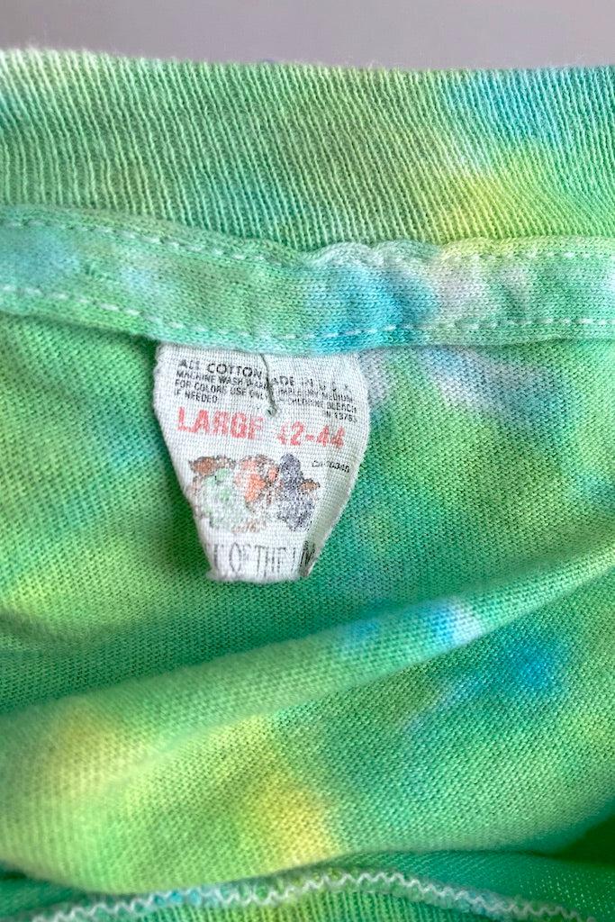 Vintage 1980s Tie Dye T-Shirt - Green Wave-ThisBlueBird