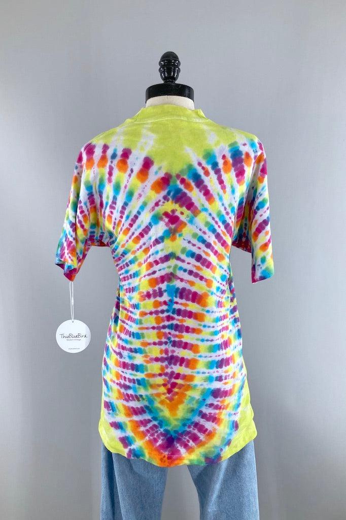 Vintage 1980s Tie Dyed TShirt - Yellow Rainbow-ThisBlueBird