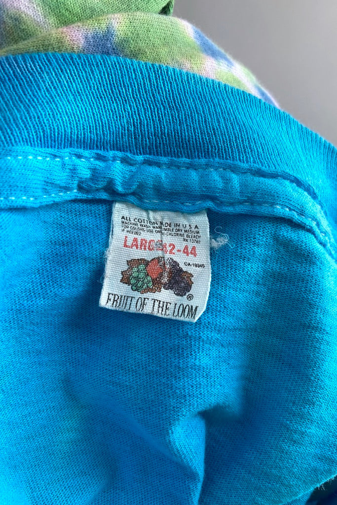 Vintage 1980s Tie Dyed Tee - Blue Wave-ThisBlueBird