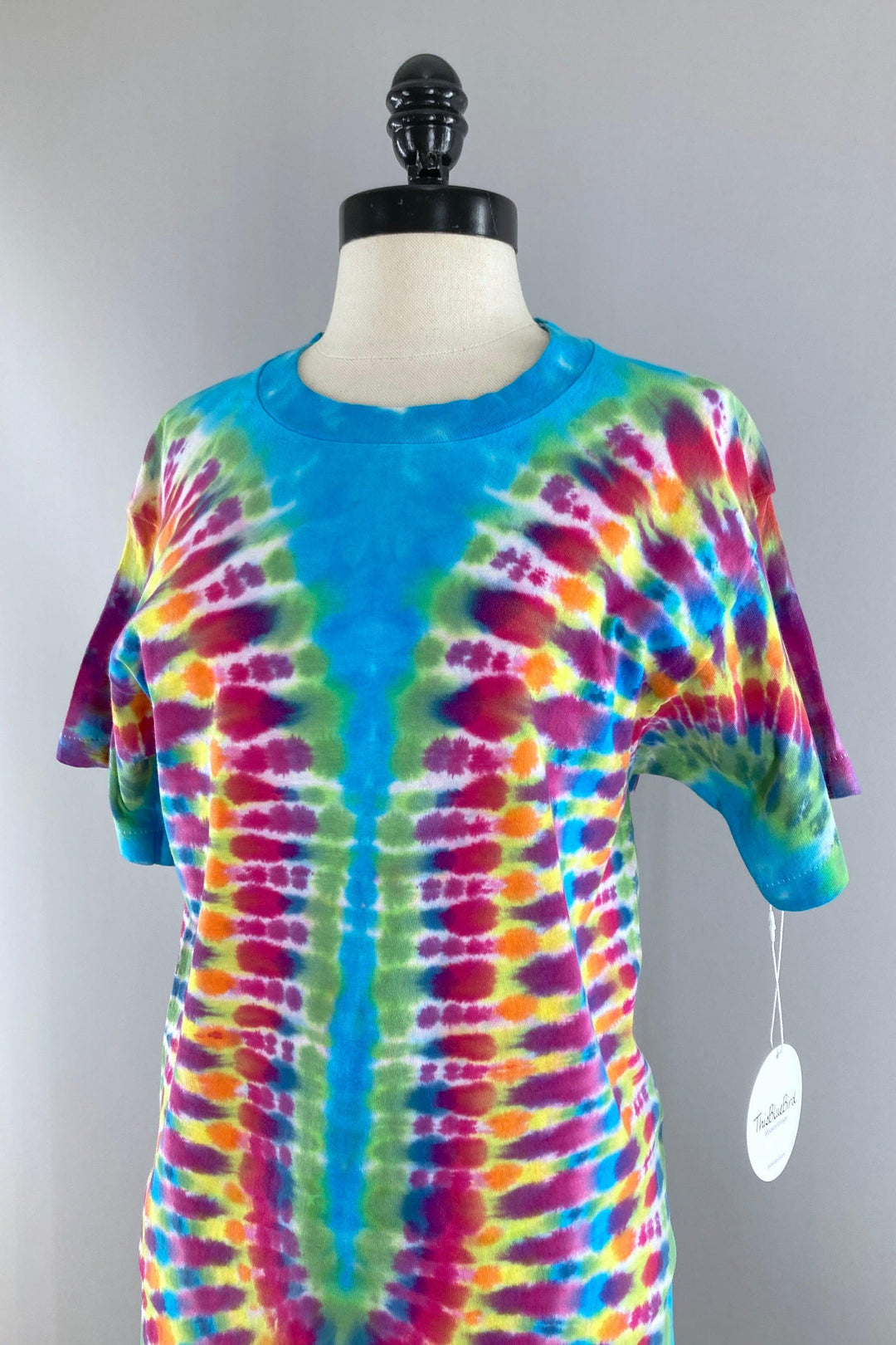 Vintage 1980s Tie Dyed Tee - Blue Wave-ThisBlueBird