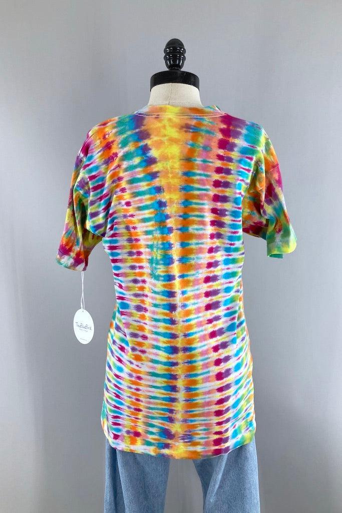 Vintage 1980s Tie Dyed Tee - Orange Rainbow-ThisBlueBird