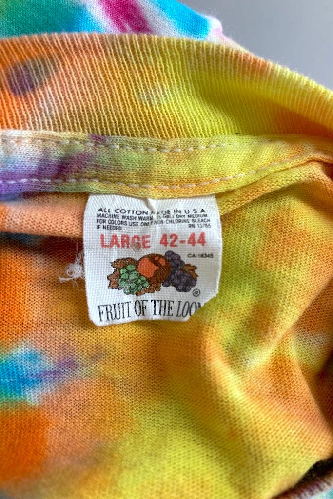 Vintage 1980s Tie Dyed Tee - Orange Rainbow-ThisBlueBird