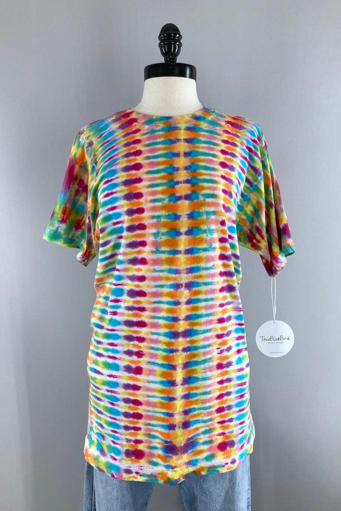 Vintage 1980s Tie Dyed Tee - Orange Rainbow-ThisBlueBird