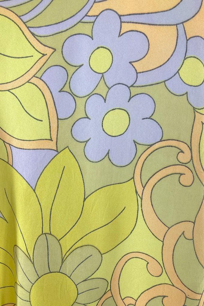 Vintage 60s Mod Yellow Paisley Blouse-ThisBlueBird