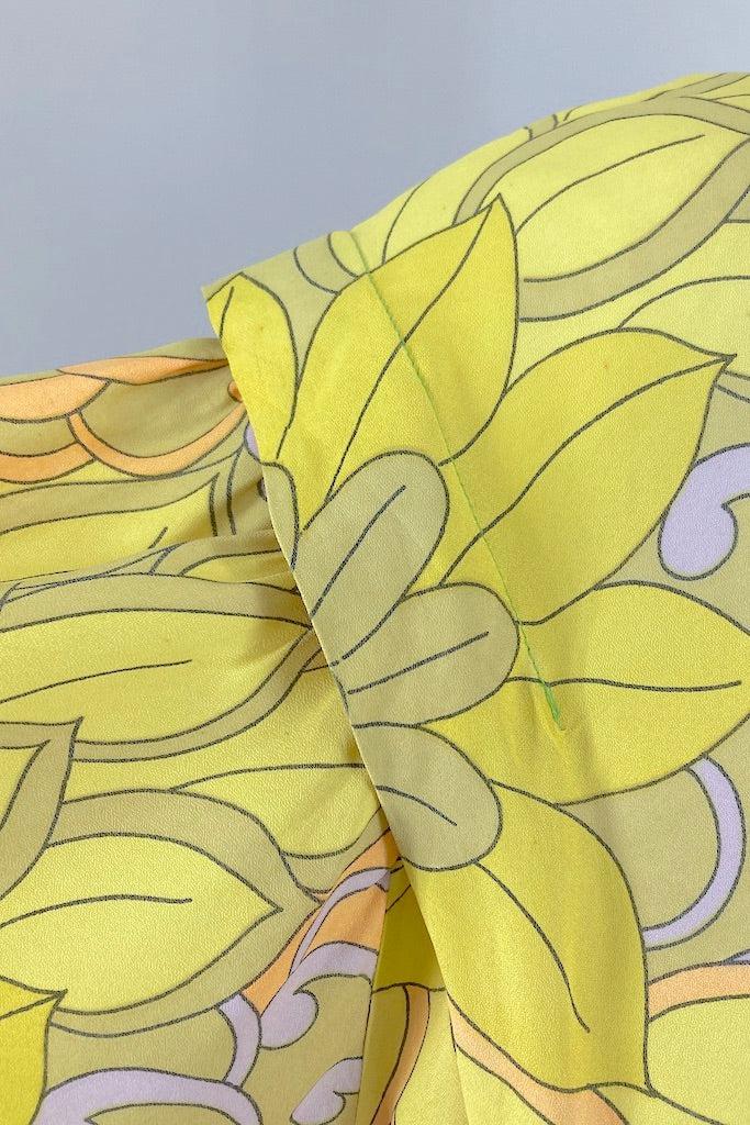 Vintage 60s Mod Yellow Paisley Blouse-ThisBlueBird
